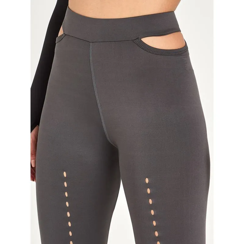 High-Waisted Yoga Slimming Sports High Elastic Hollowed-Out Sports Leggings