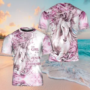 Jesus Horse Girl 3d T Shirts - Christian Shirts For Men&Women