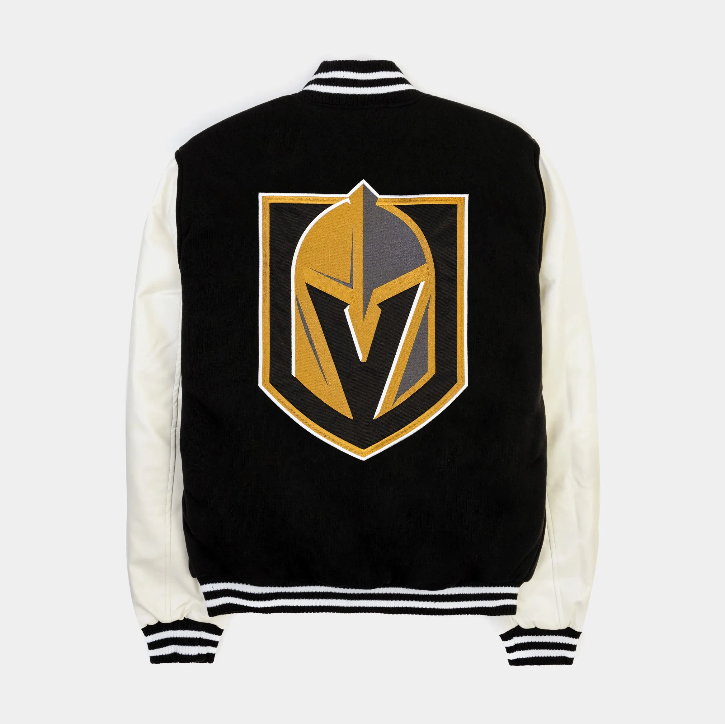 Las Vegas Golden Knights Reversible Letterman Mens Jacket (Black/White)