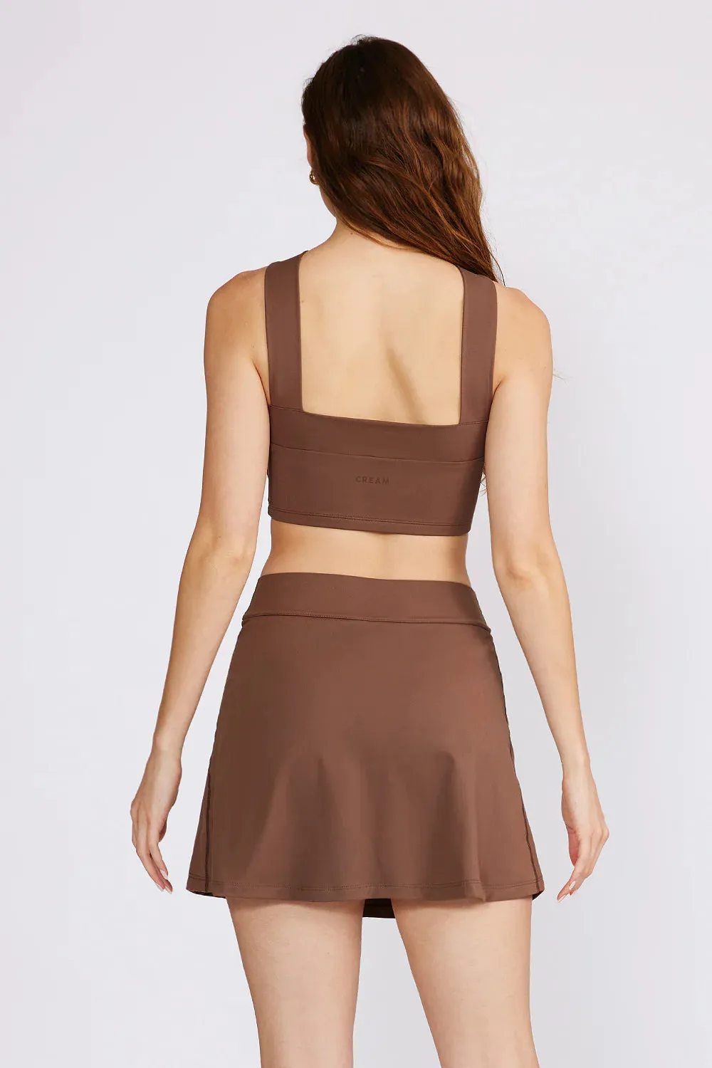 Leah Cross Neck Bra Top (mocha)