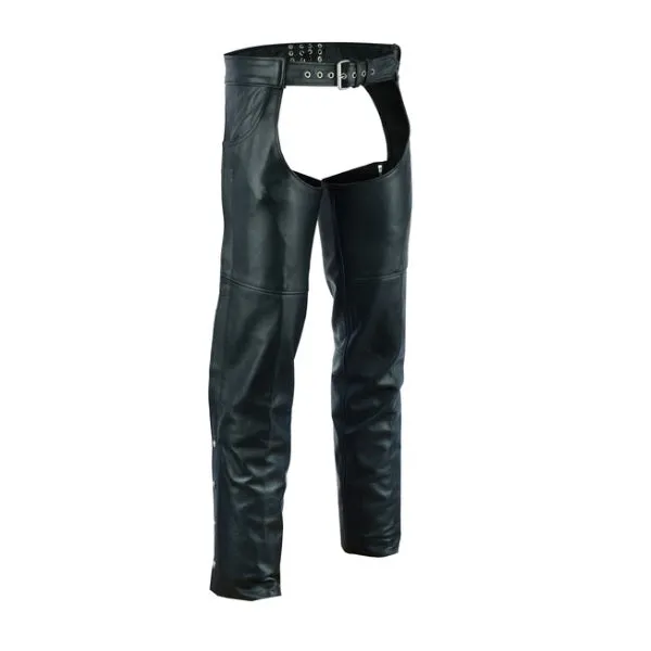 Leather Motorcycle Chaps w/Jean Style Pockets