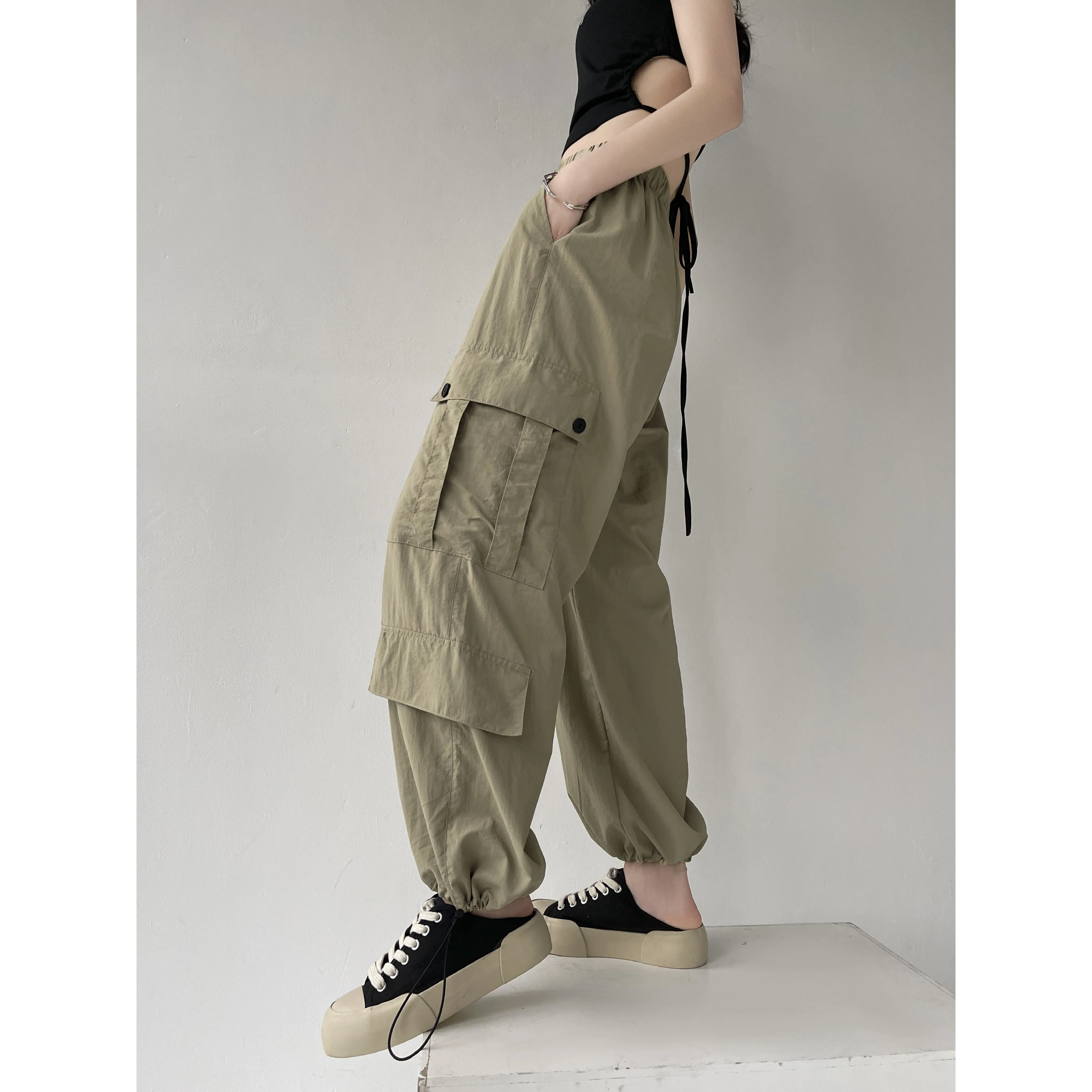 Loose Fit Casual Classic Multi-Pocket Trendy Pants