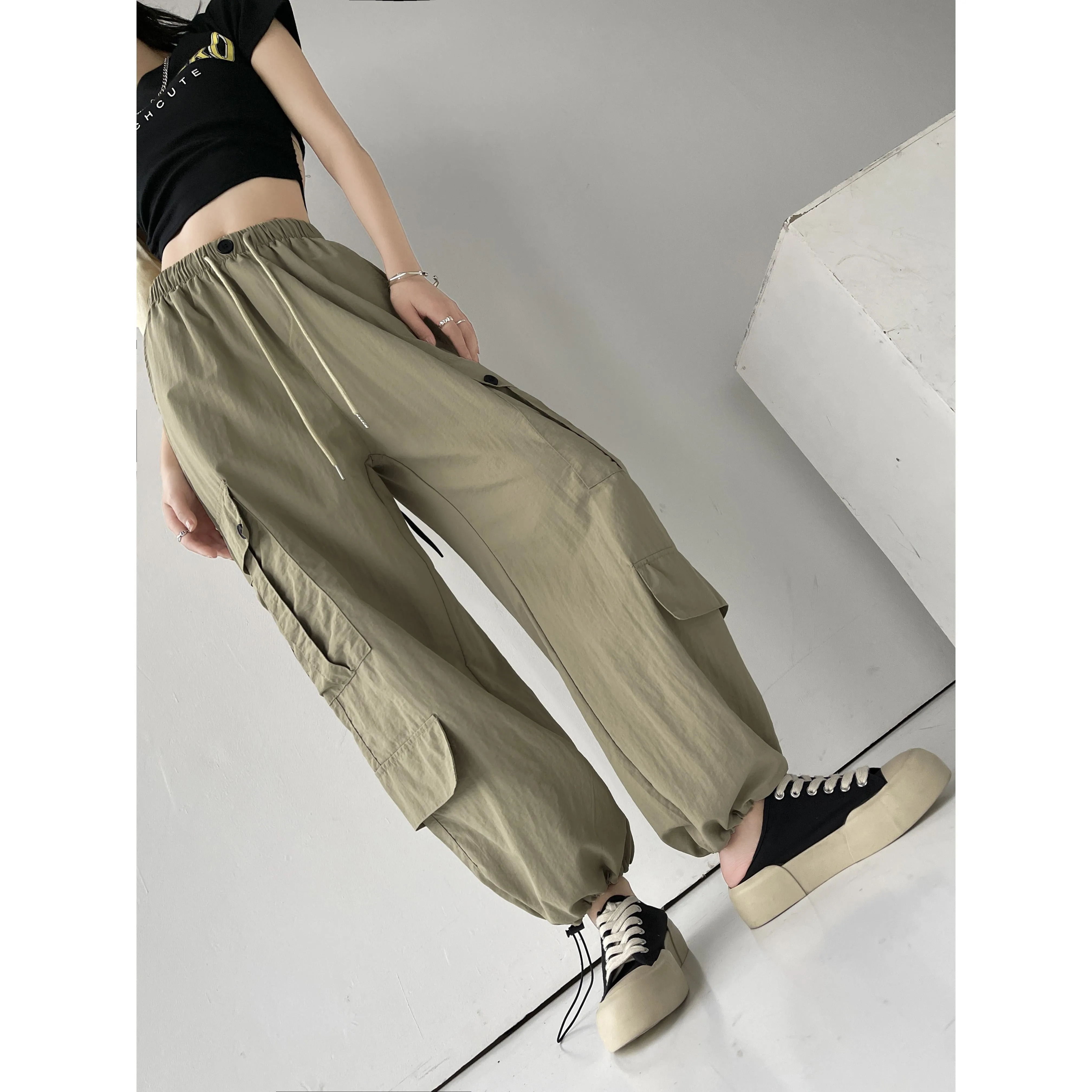 Loose Fit Casual Classic Multi-Pocket Trendy Pants