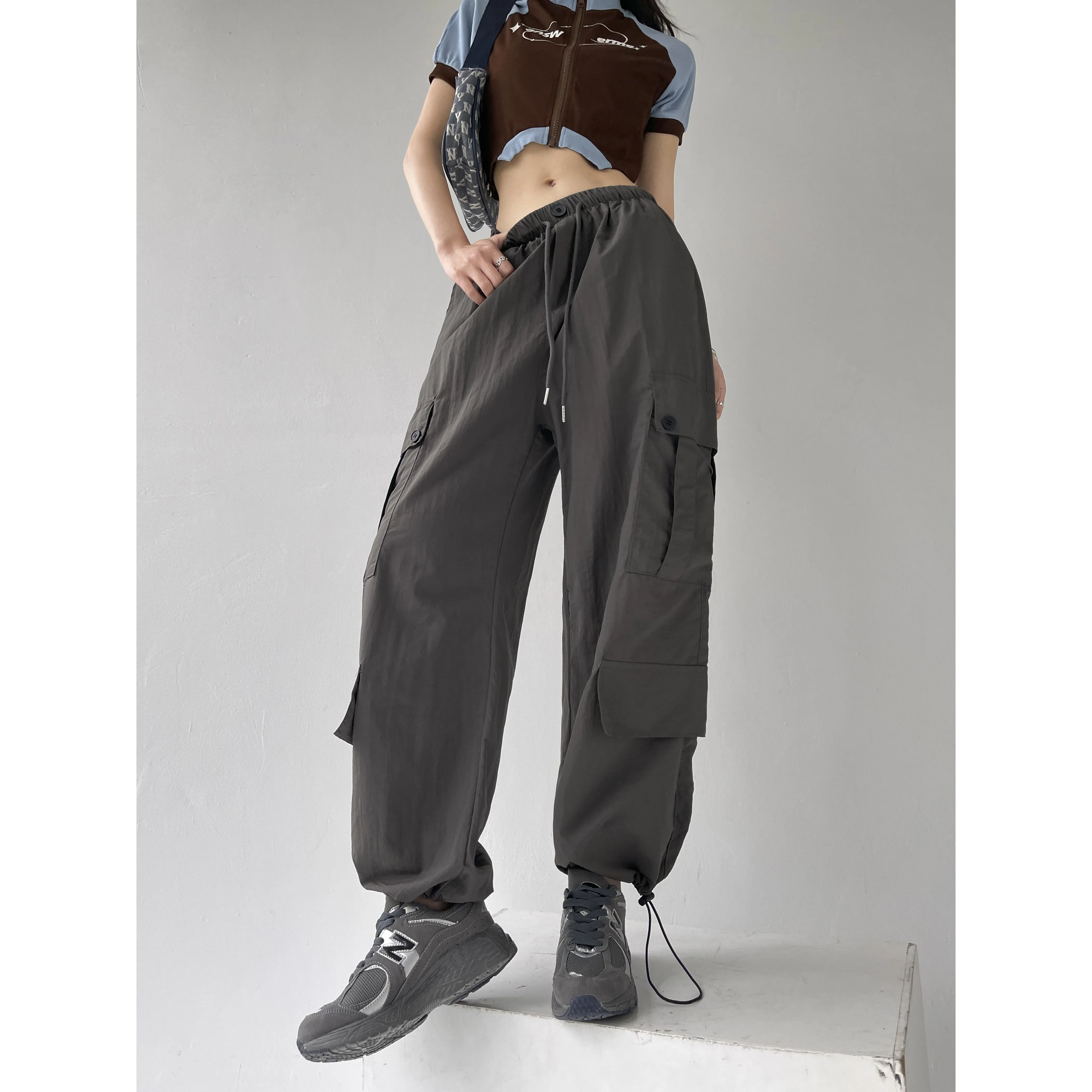 Loose Fit Casual Classic Multi-Pocket Trendy Pants