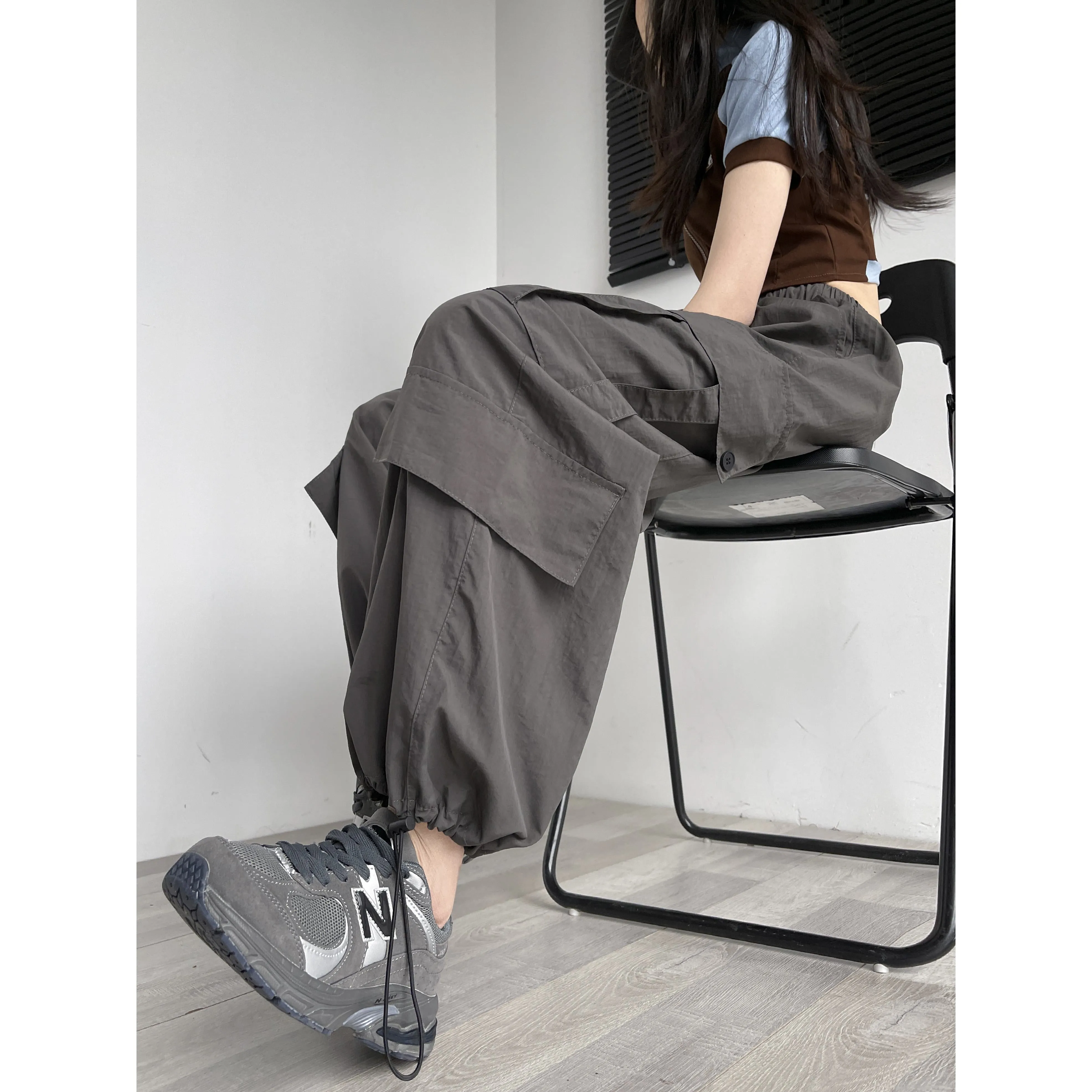 Loose Fit Casual Classic Multi-Pocket Trendy Pants