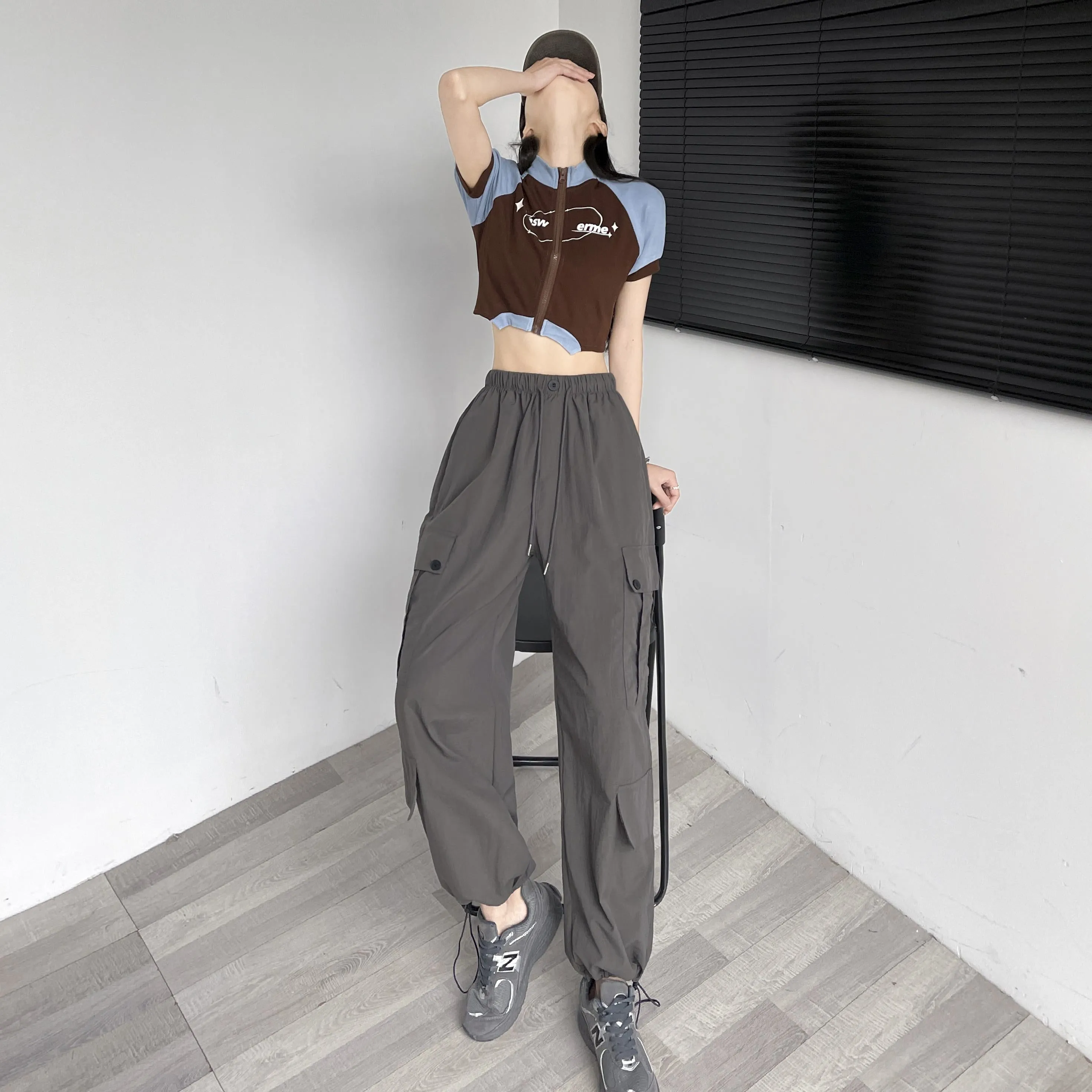 Loose Fit Casual Classic Multi-Pocket Trendy Pants