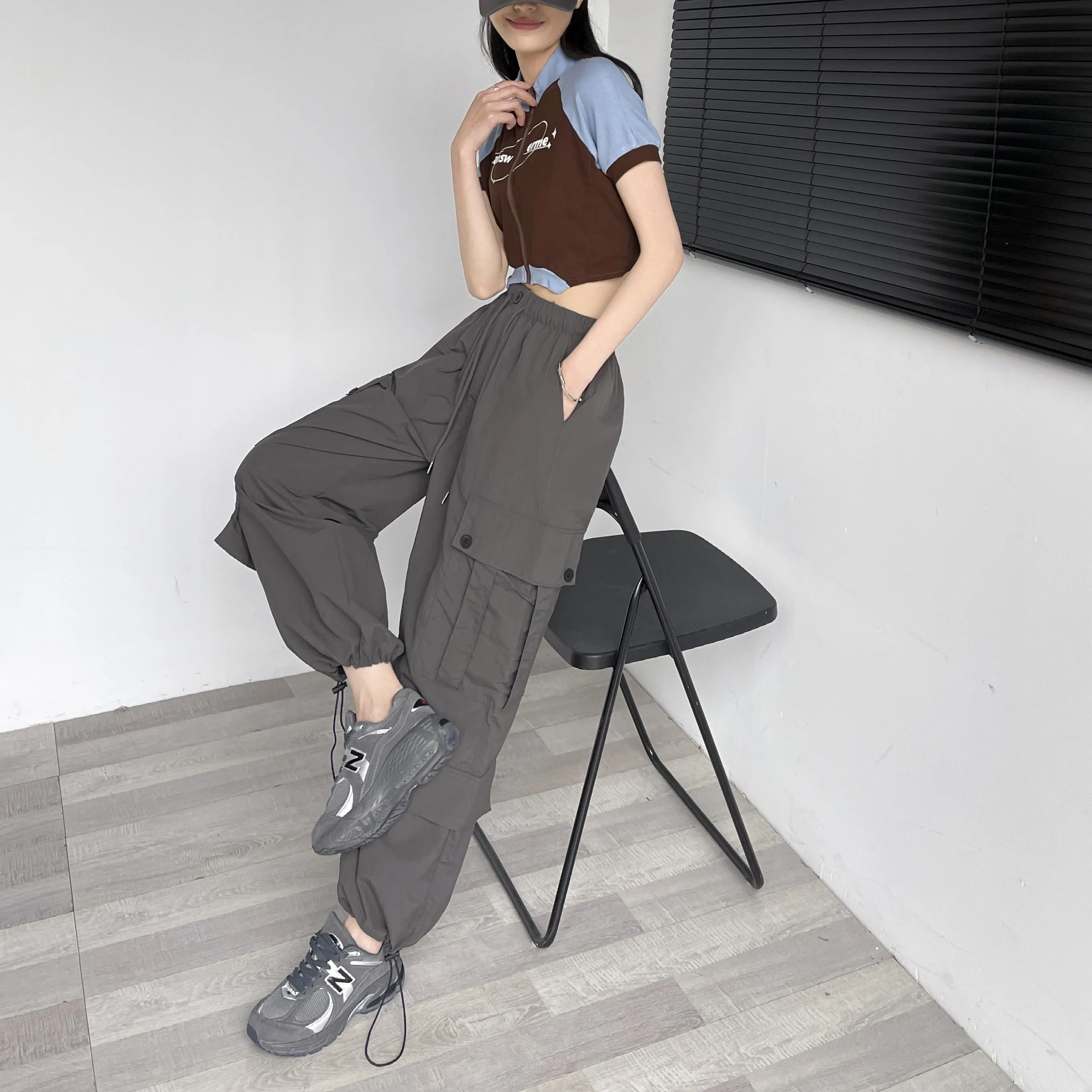 Loose Fit Casual Classic Multi-Pocket Trendy Pants