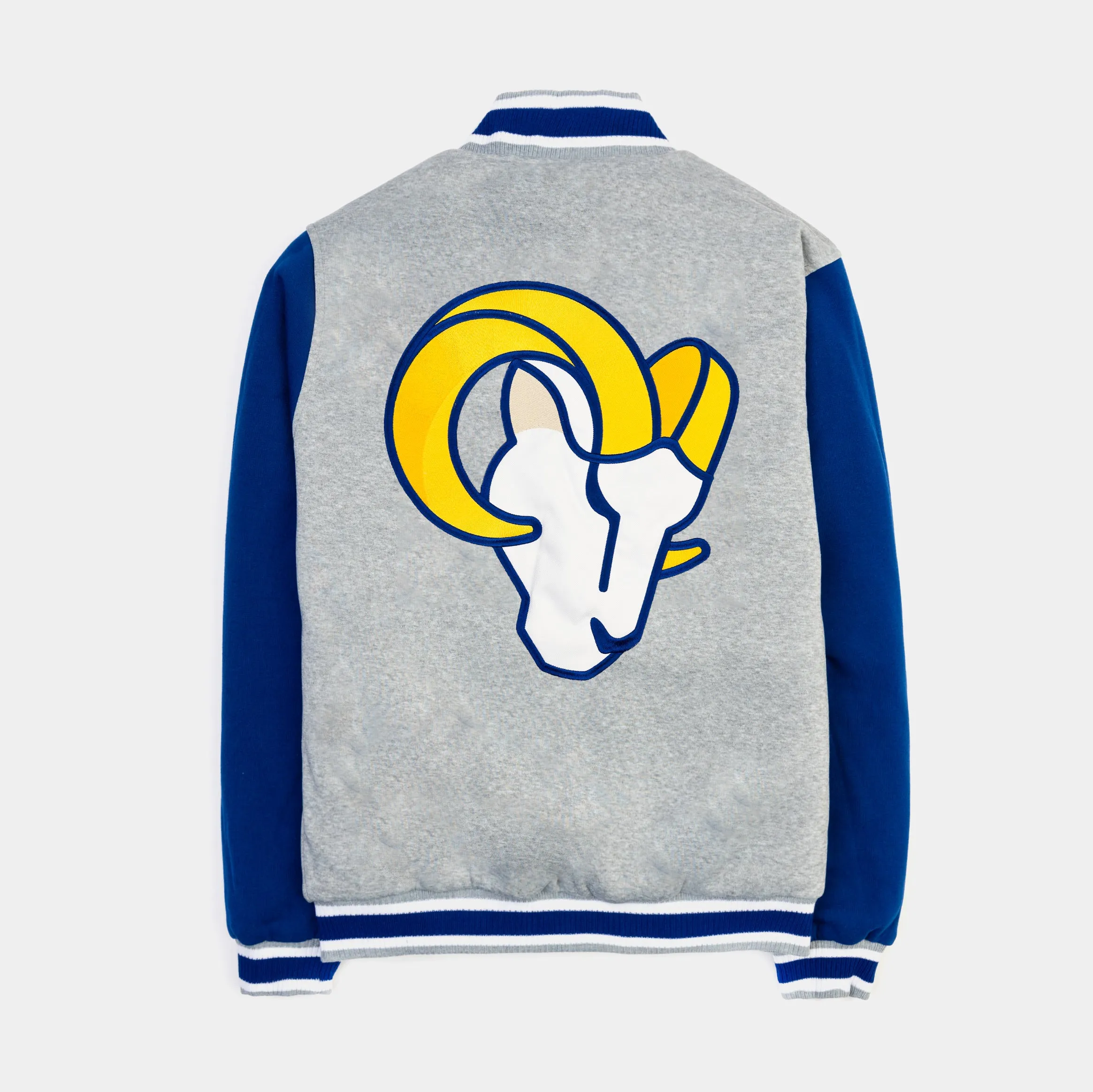 Los Angeles Rams Reversible Letterman Mens Jacket (Blue/Grey)