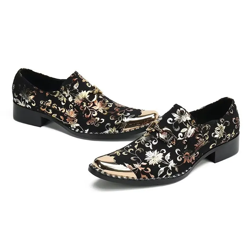 LuxeLeather Exotic Texture Slip-on Dress Shoes