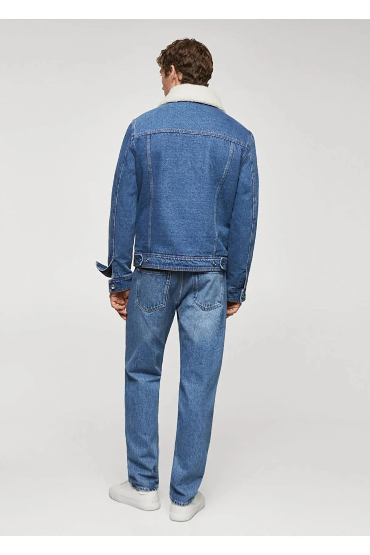 Mango Men's Furry Denim Jacket