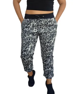 Melton Women Pants - Black Letters