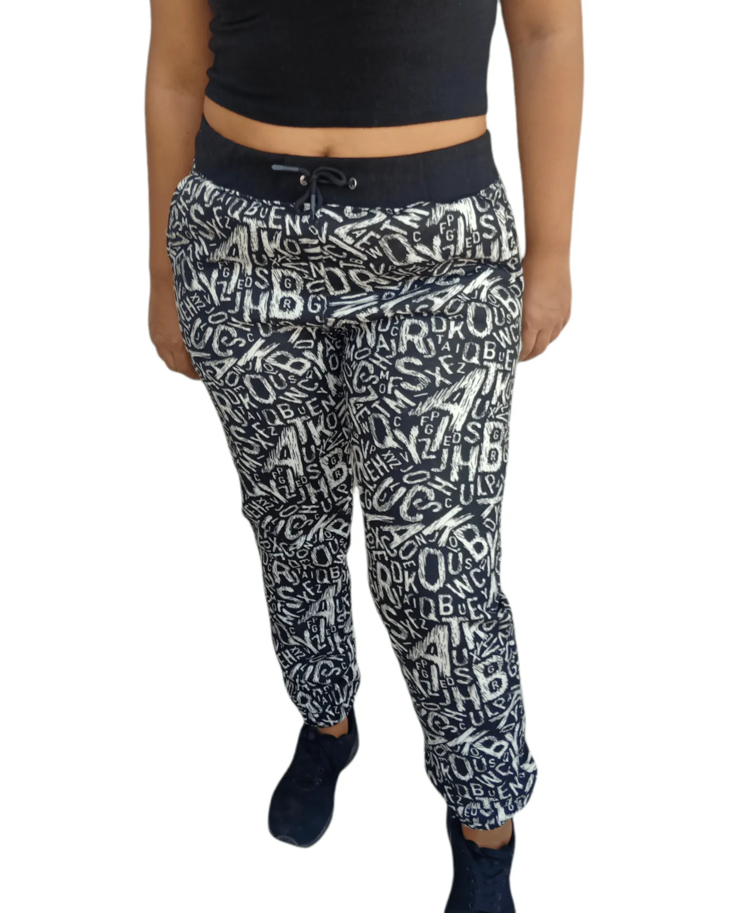 Melton Women Pants - Black Letters