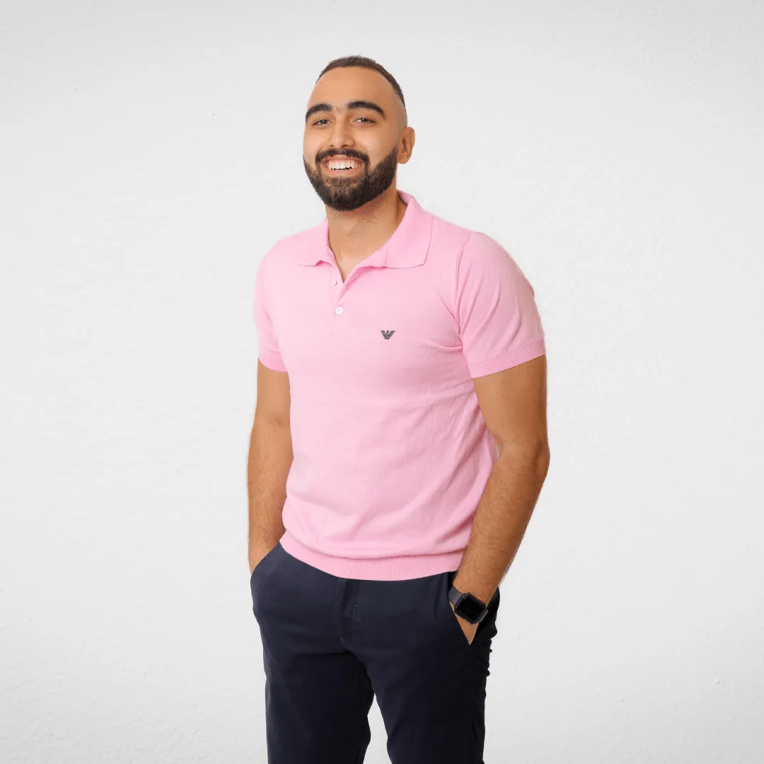 Men Polo T-shirt - Slim Fit - Pink