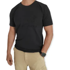 Men Round Tshirt (EA7) (Slim-Fit) - Black