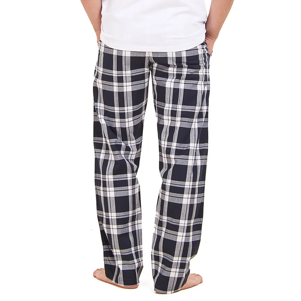 Men summer Dark Blue x White Checkered pants