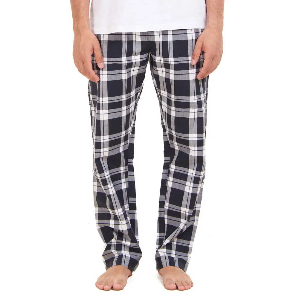 Men summer Dark Blue x White Checkered pants