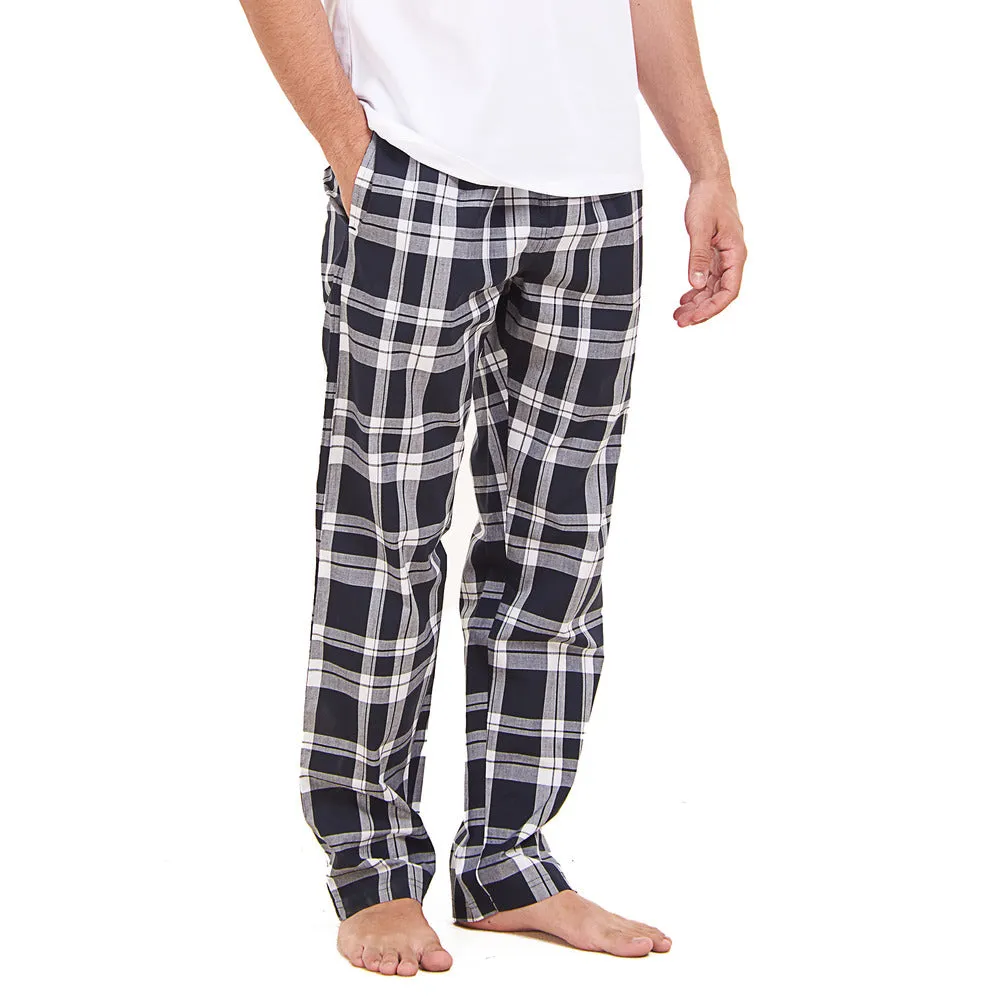 Men summer Dark Blue x White Checkered pants