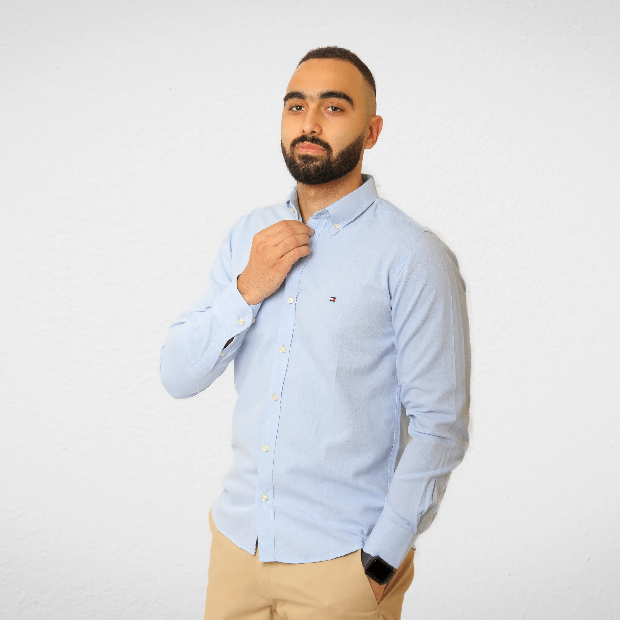 Men TH Shirt - Plain - Baby Blue