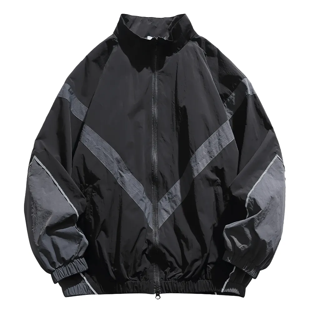 Men's Reflective Strip Patchwork Nylon Jacket - SF2269