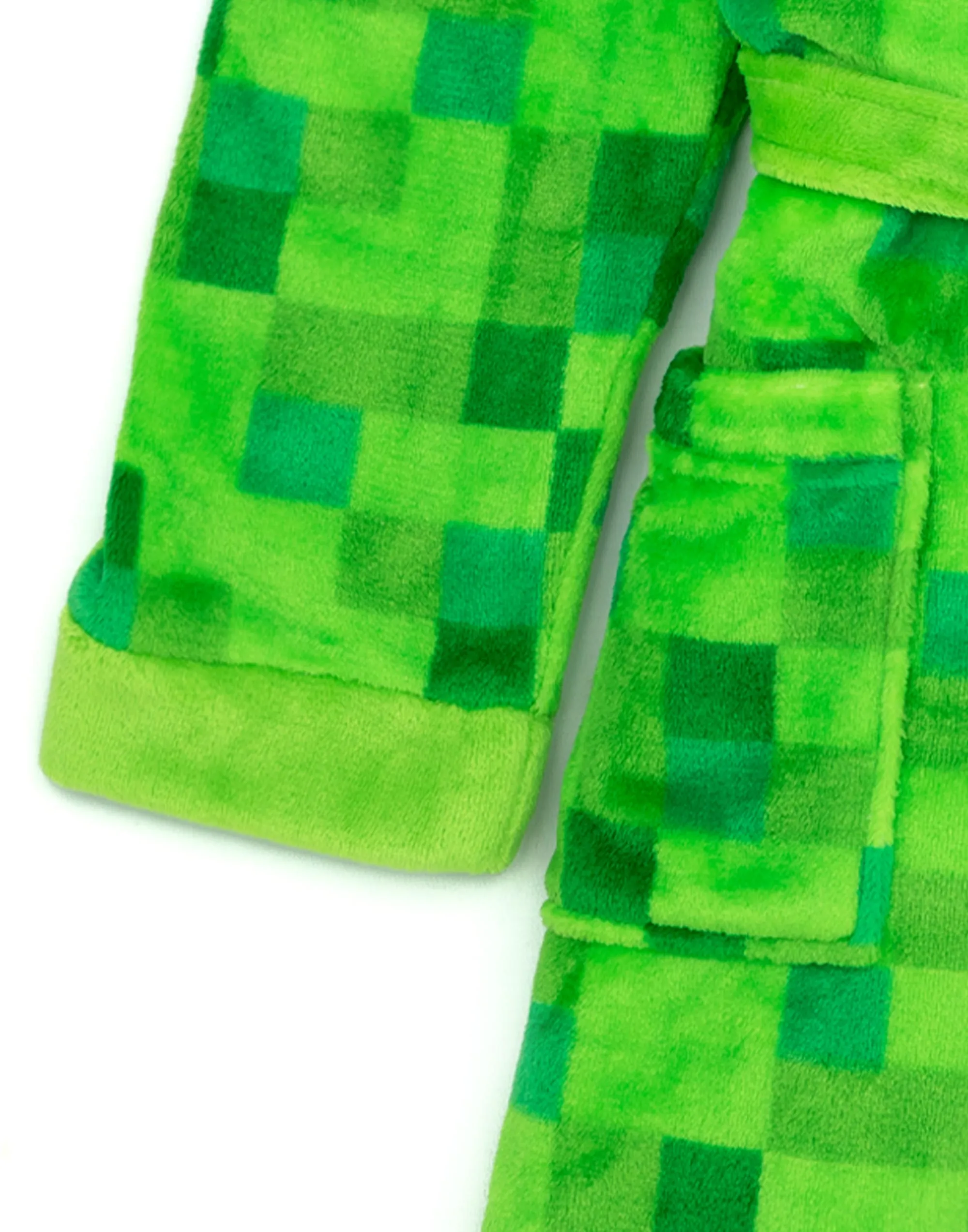 Minecraft Pixel Creeper Novelty Print Unisex Kids Green Bathrobe