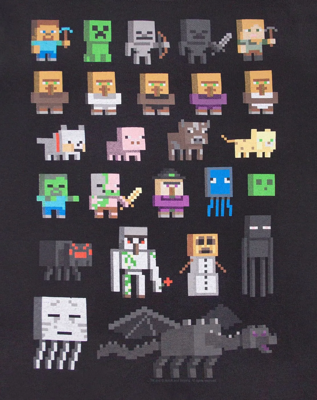 Minecraft Sprites Black T-Shirt