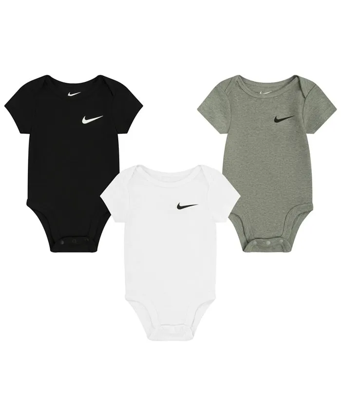 Mini Me Essential bodysuit for boys and girls, 3 pcs. Nike, gray