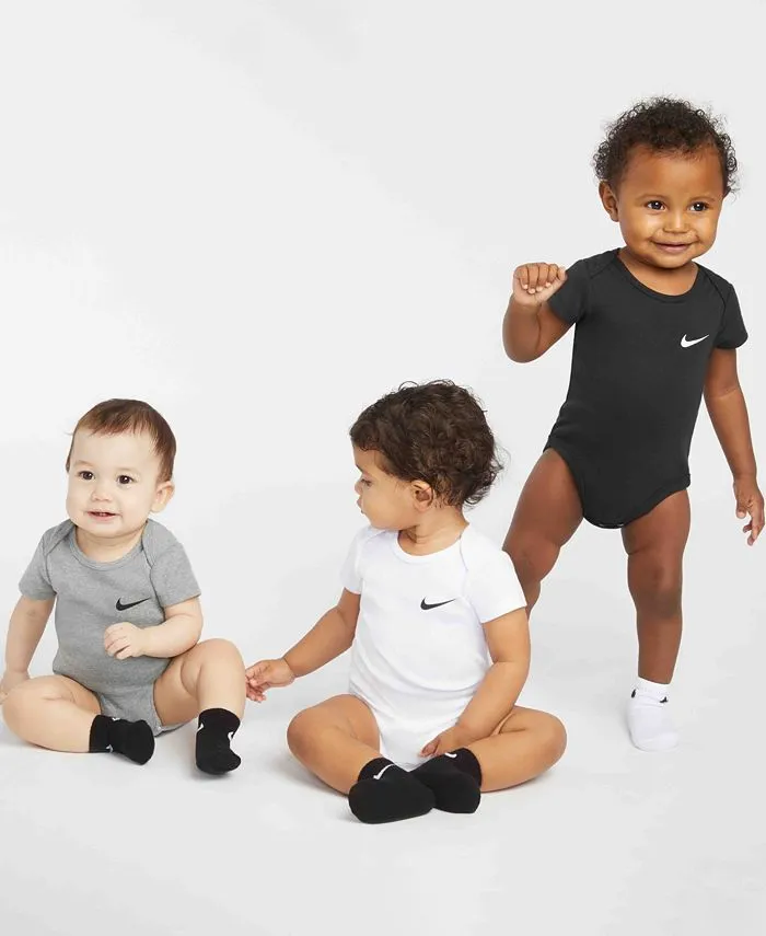 Mini Me Essential bodysuit for boys and girls, 3 pcs. Nike, gray