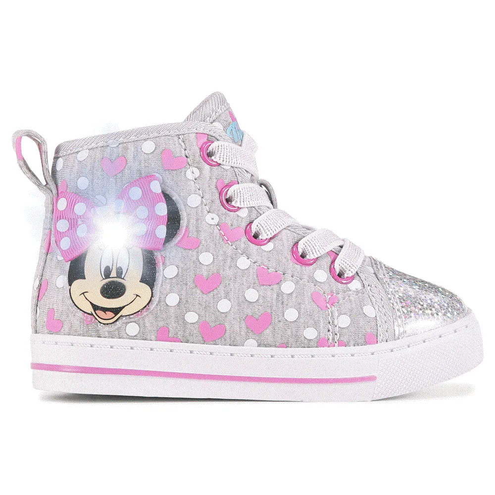 Minnie Mouse Children's High Top Sneakers for Toddlers/Little Children, Gray