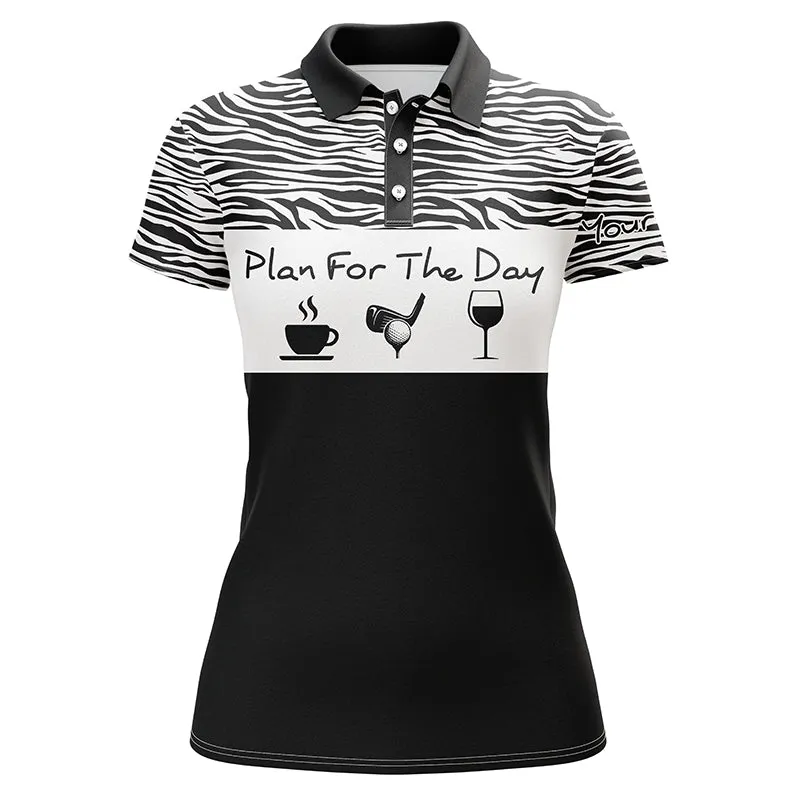 Multicolor Women Golf Polo Shirt Plan For The Day Custom Name Golf Shirt, Women Golf Gift Ideas