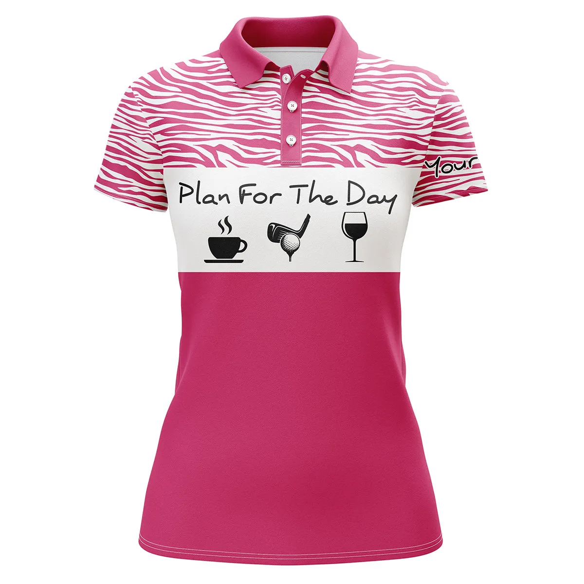 Multicolor Women Golf Polo Shirt Plan For The Day Custom Name Golf Shirt, Women Golf Gift Ideas