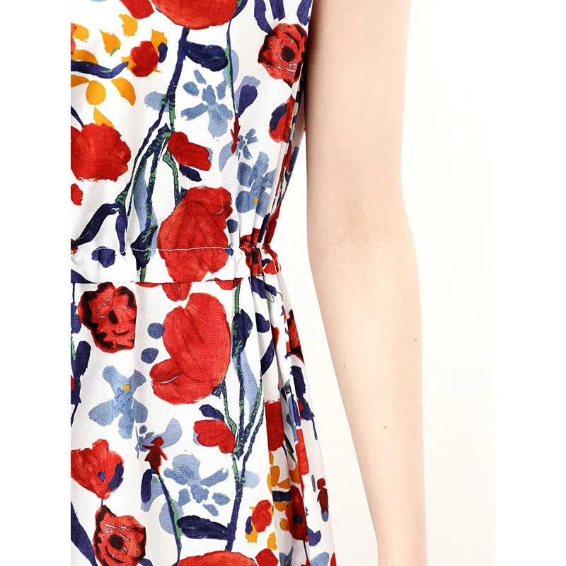 Niche Slimming Sleeveless Chic Print Dress