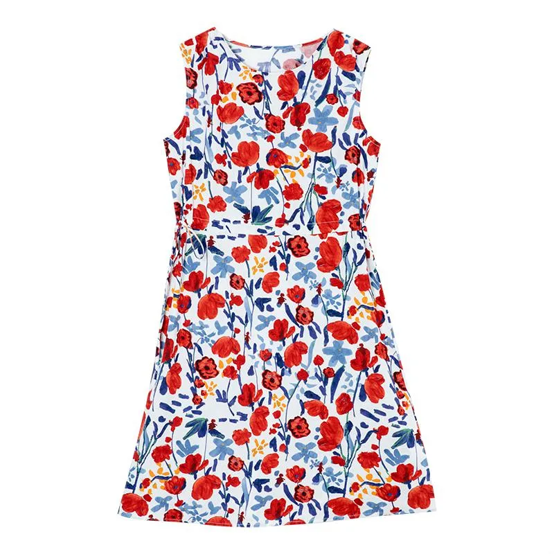 Niche Slimming Sleeveless Chic Print Dress