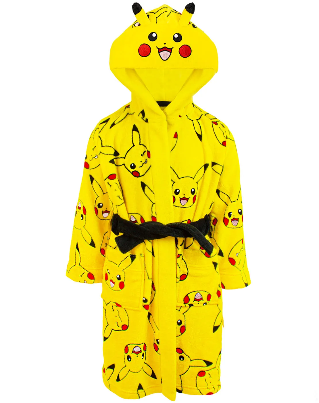 Pokemon Pikachu Kids Pocket Front Bathrobe - Yellow