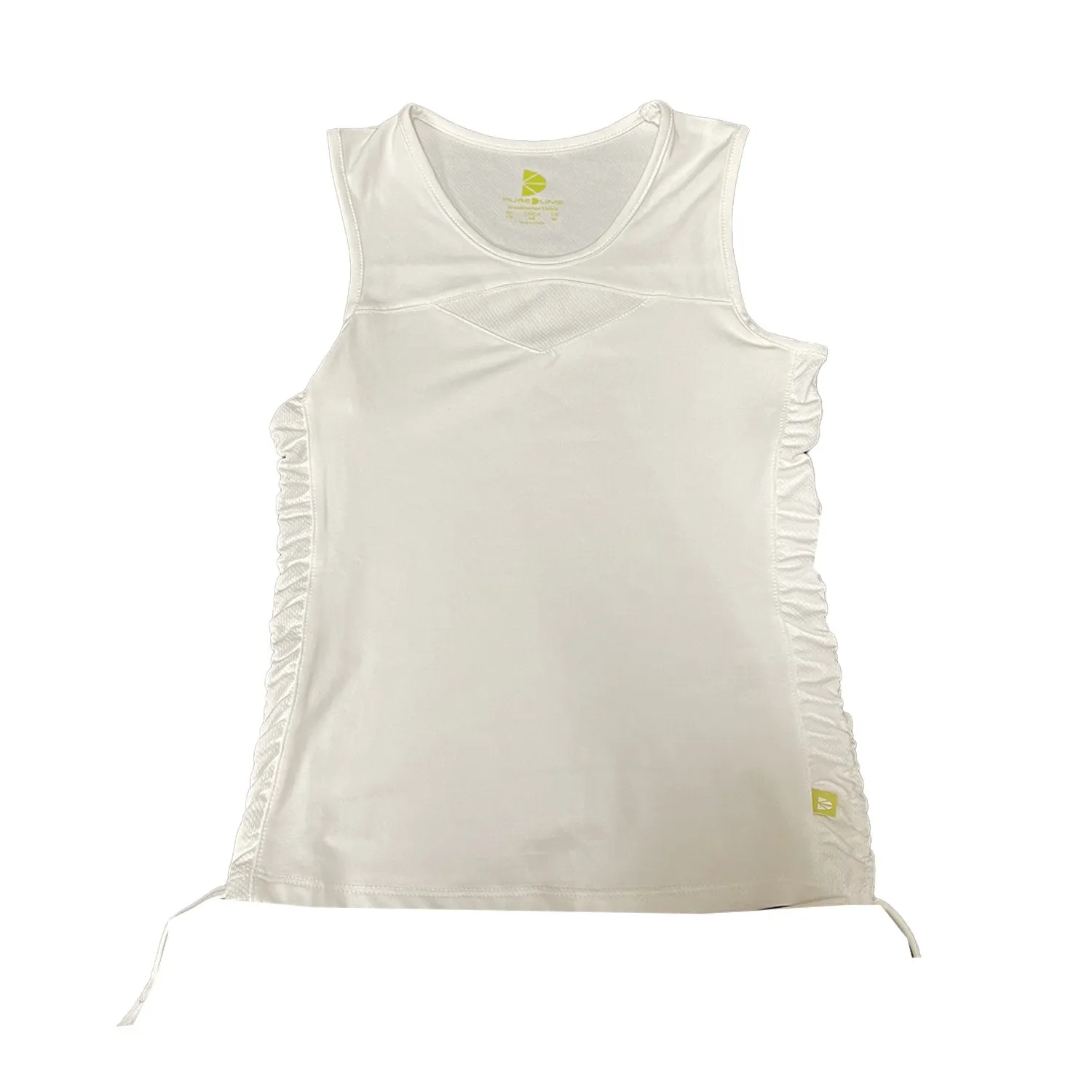 Pure Lime Girls Mesh Shirred Tank