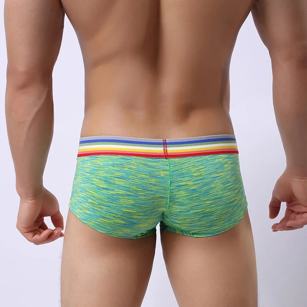 Rainbow Band Mesh Square Cut Boxer Briefs