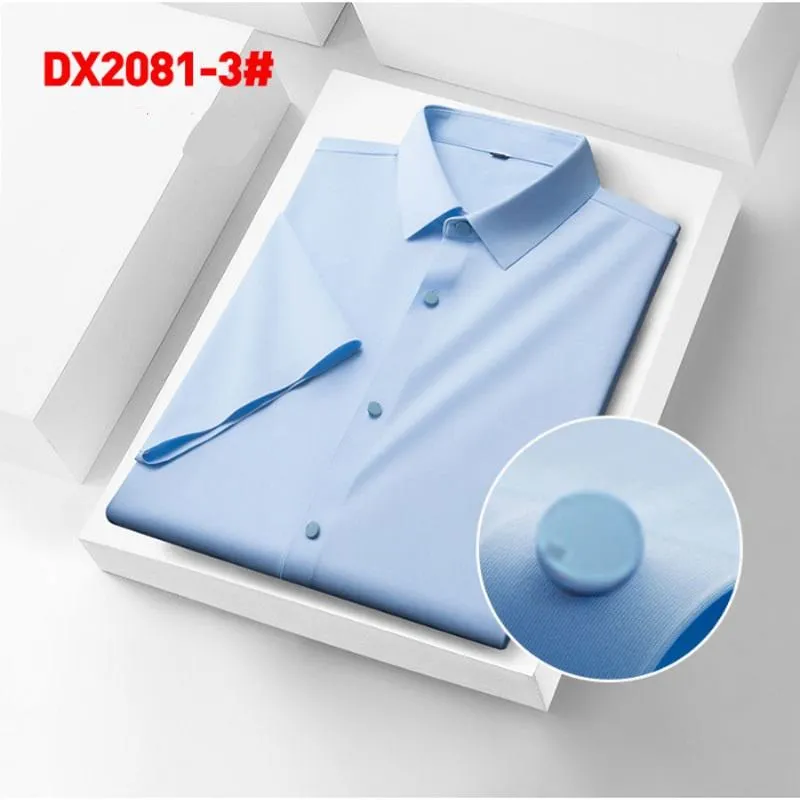 Resistant Business Slim-Fit Wrinkle-Free Invisible Short Sleeve Shirt