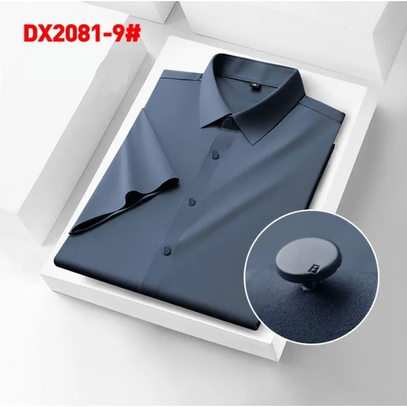 Resistant Business Slim-Fit Wrinkle-Free Invisible Short Sleeve Shirt