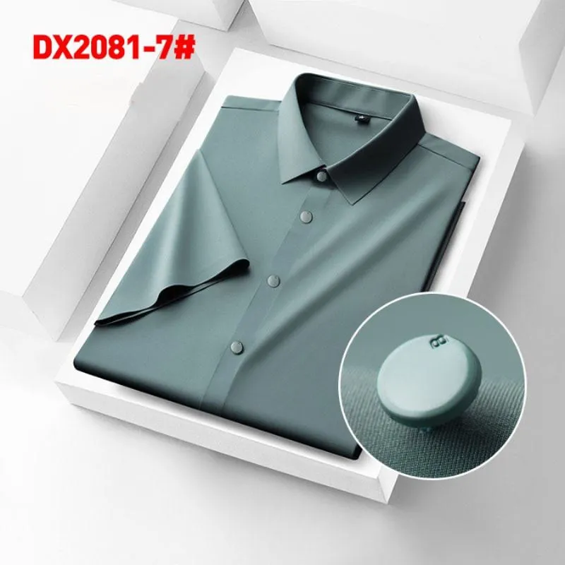 Resistant Business Slim-Fit Wrinkle-Free Invisible Short Sleeve Shirt