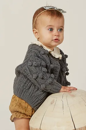 Rylee   Cru Bobble Baby Cardigan - Washed Indigo (Size 12/18M left)