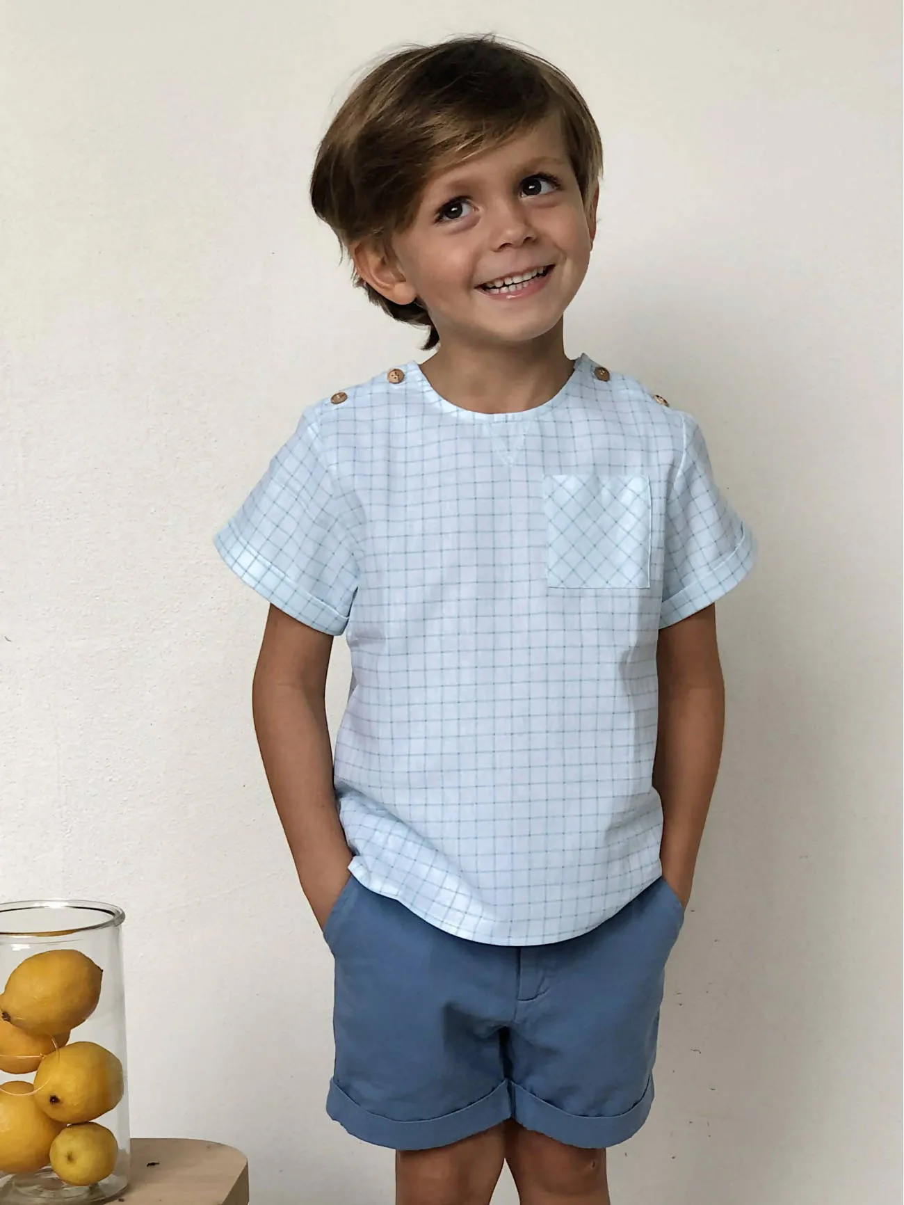 Shirt, Mint Squares - Petite Lucette