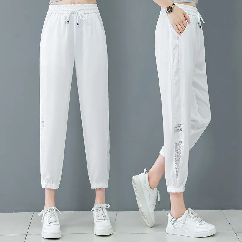 Silky Tapered High-Waisted Casual Sports Slimming Thin Pants