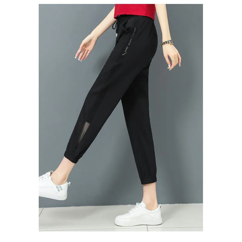 Silky Tapered High-Waisted Casual Sports Slimming Thin Pants