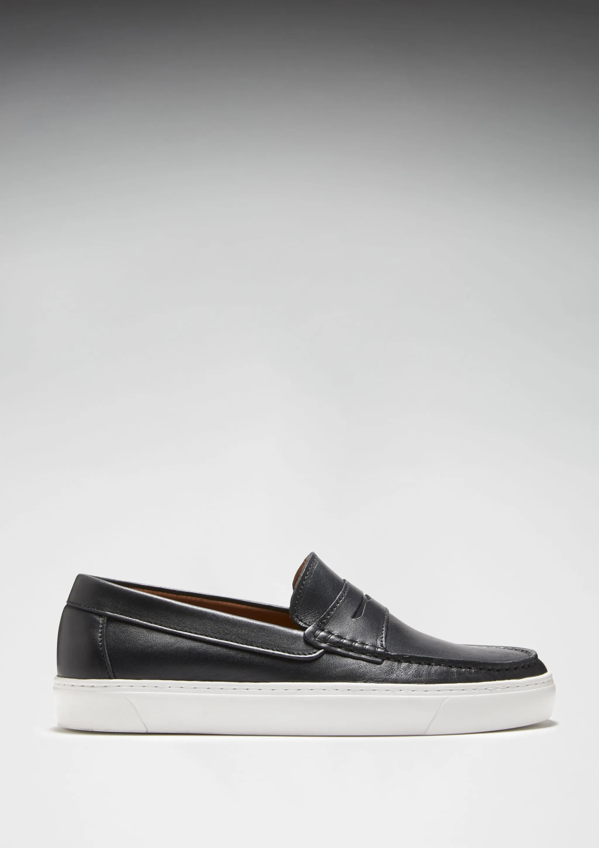 Slip-on Sneaker Loafers, black leather