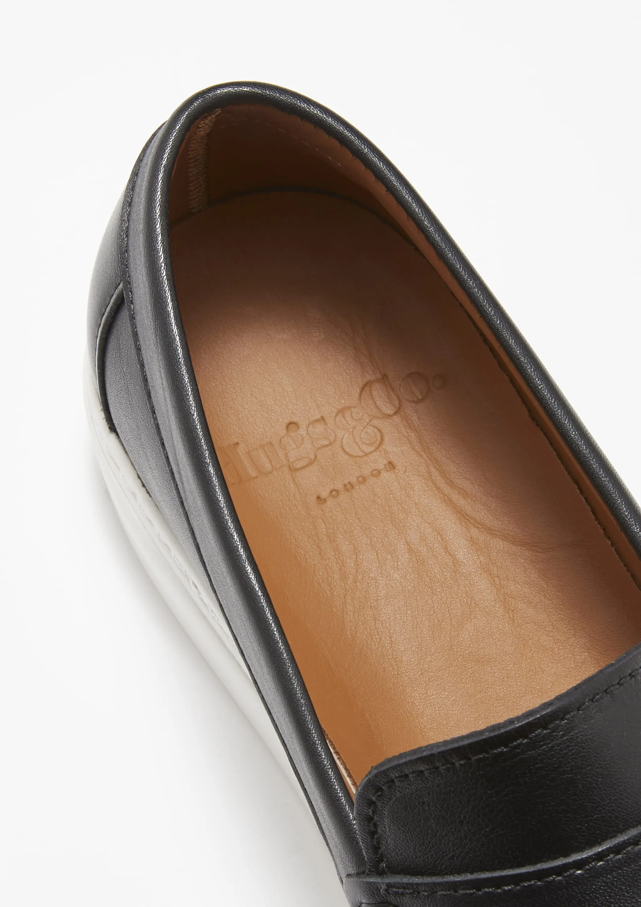 Slip-on Sneaker Loafers, black leather