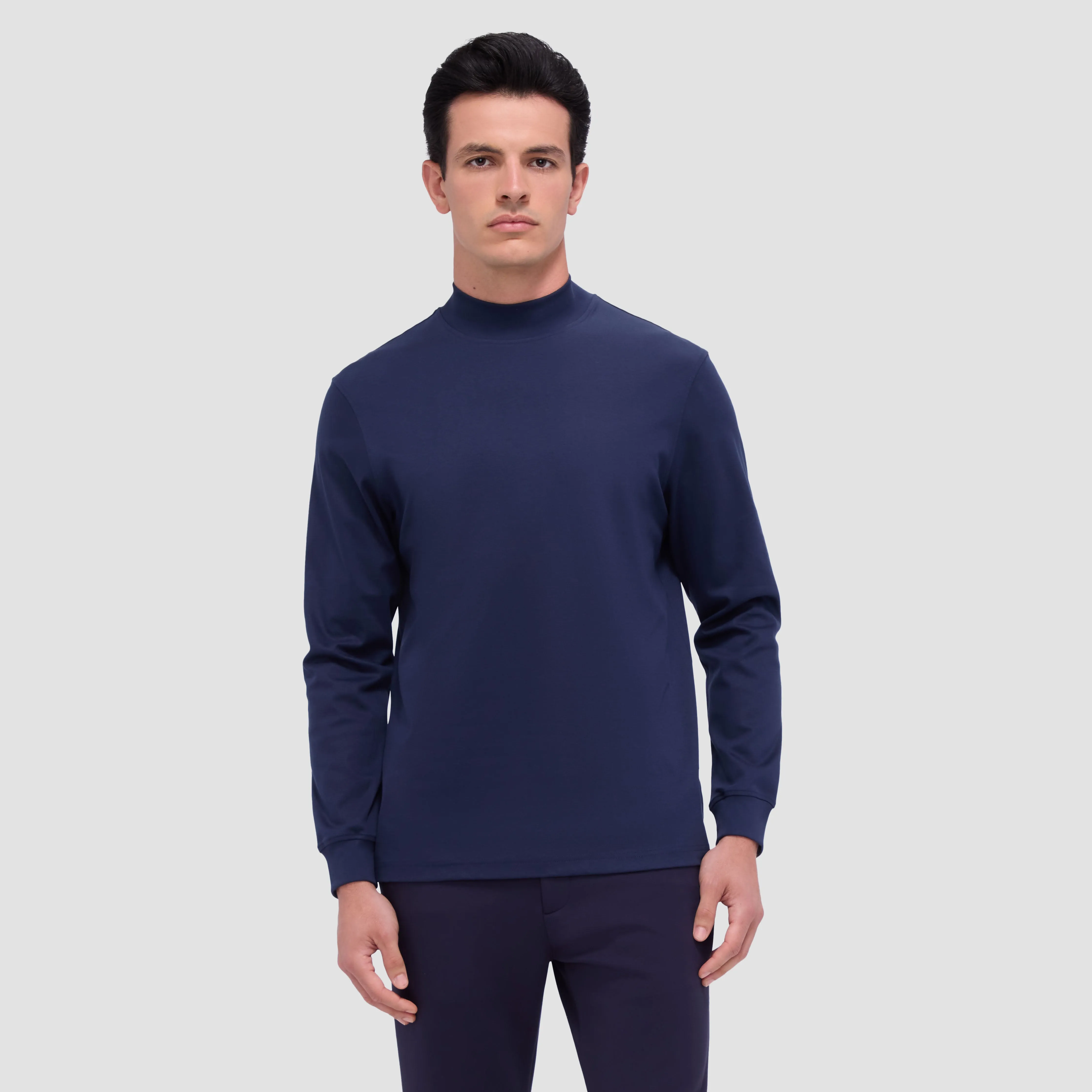 Solid Color Mock Neck Pullover