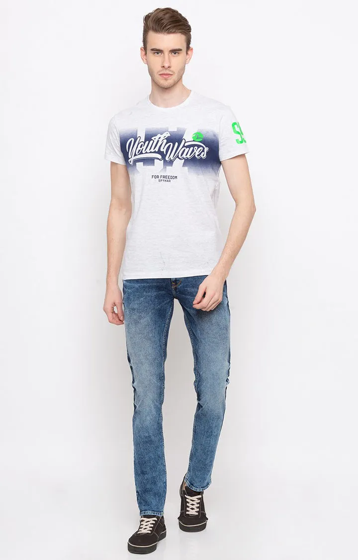 Spykar Ash Printed Slim Fit Men T-Shirts