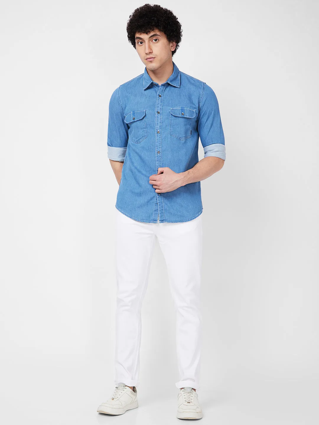 Spykar Blue Indigo Shirt For Men