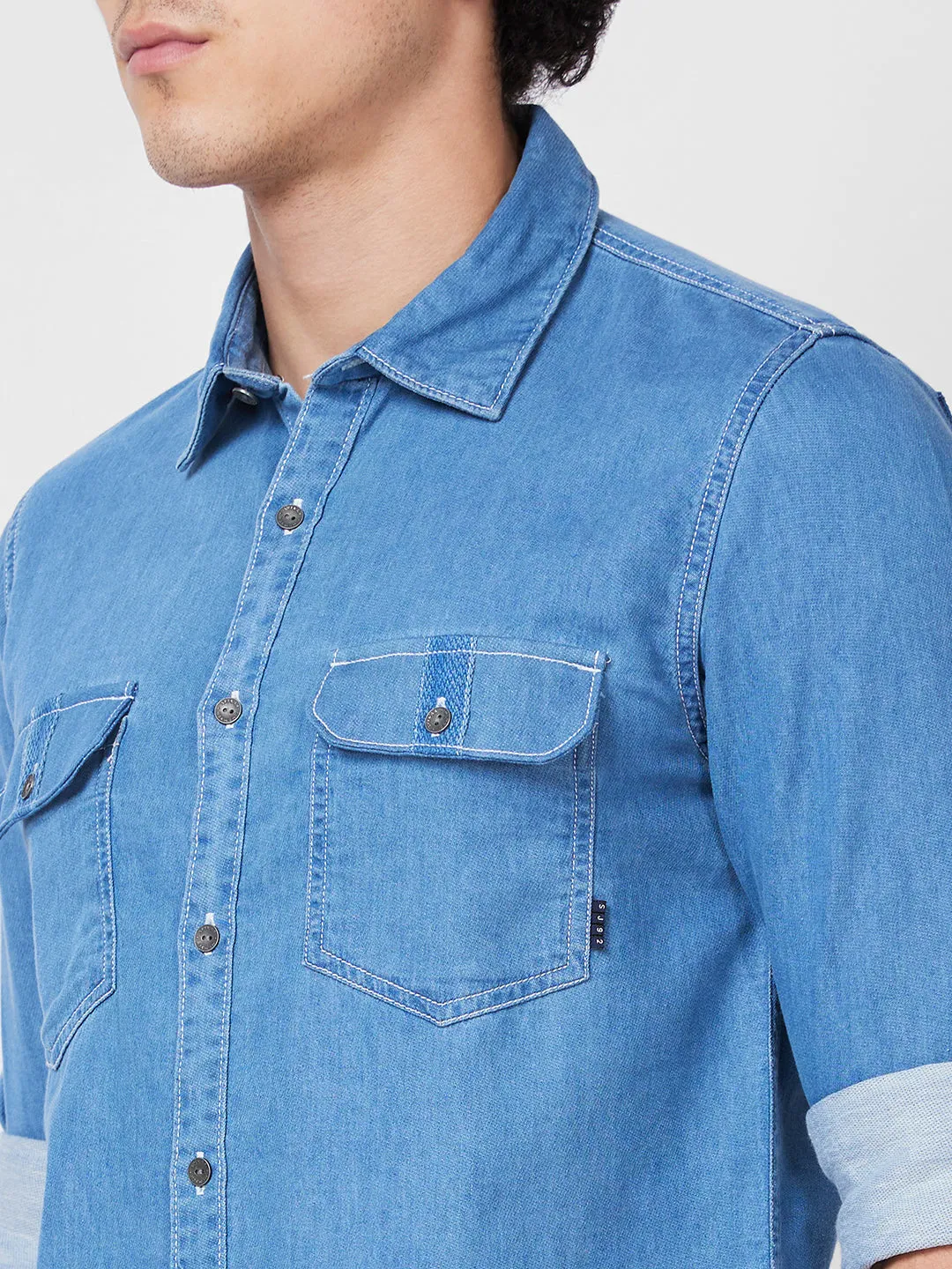 Spykar Blue Indigo Shirt For Men