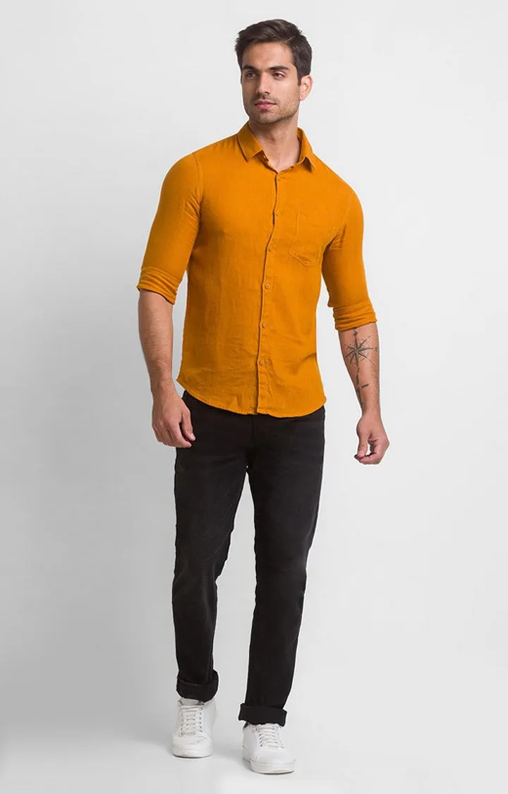 Spykar Men Yellow Solid Shirt for Men