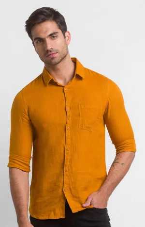 Spykar Men Yellow Solid Shirt for Men